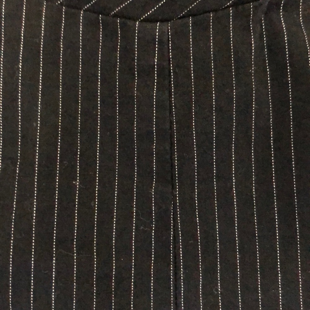 Black Pin Striped 3/4 Length Strapless Dress - image 8